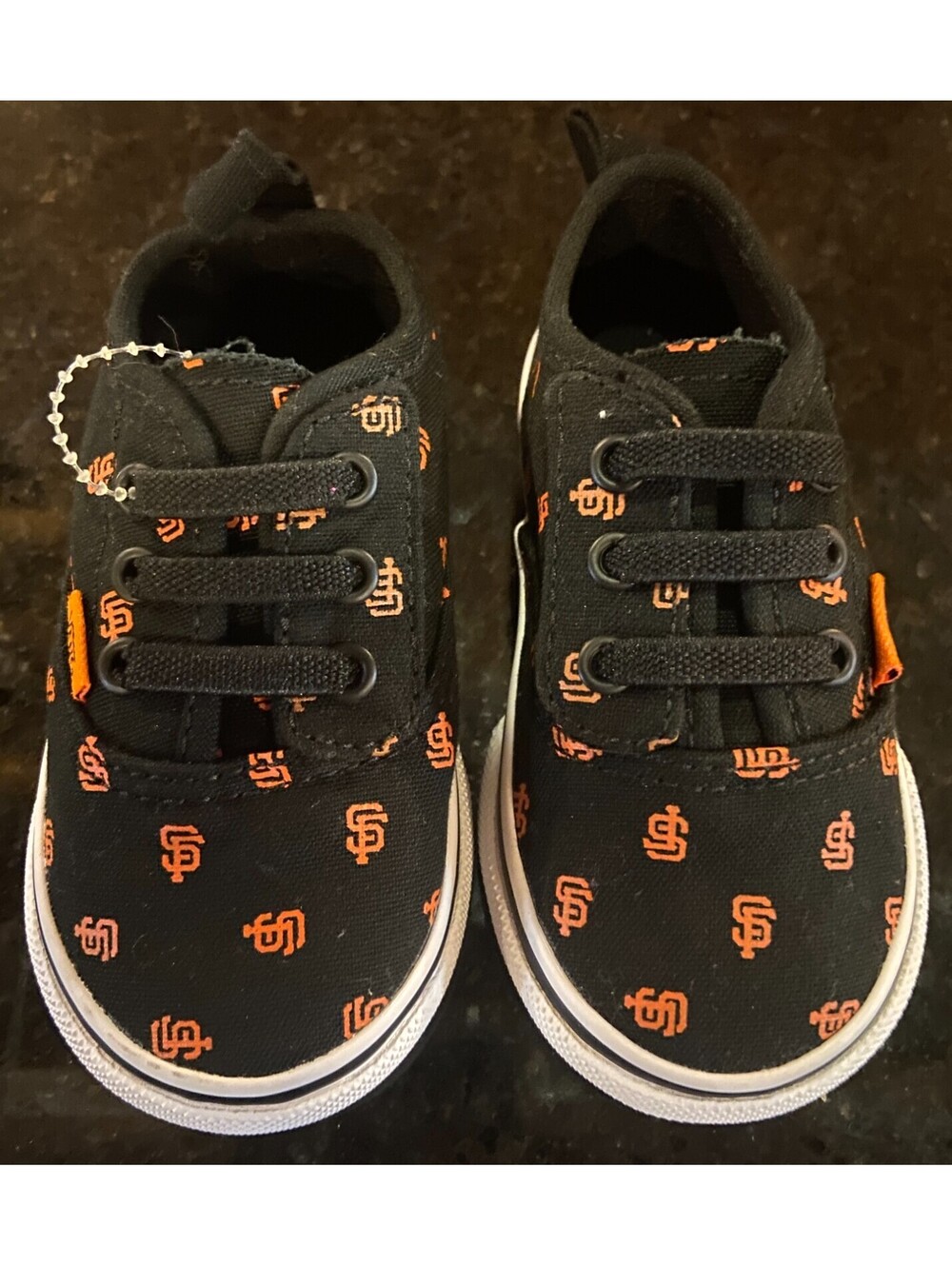 Vans MLB SF Giants Toddler Unisex Shoes Size 4.5 Black With Orange Logo MLB NWOT
